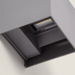 Applique murale LED gris clair mat rectangulaire, éclairage double face haut et bas