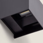 Applique murale LED noire rectangulaire double face, LED visible, éclairage vers le haut et le bas