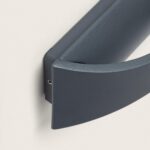 Applique murale anthracite en aluminium courbé, finition mate, éclairage double face up et down