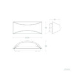 Applique murale extérieure rectangulaire en aluminium, éclairage bidirectionnel haut et bas, profil courbé