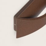 Applique murale en aluminium couleur rouille, forme incurvée double-face pour éclairage haut et bas
