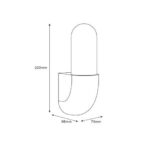 Applique murale avec diffuseur cylindrique vertical et corps arrondi, fixation murale, hauteur 220 mm