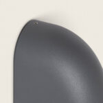 Applique murale gris anthracite en aluminium mat, forme demi-lune pour fixation murale extérieure
