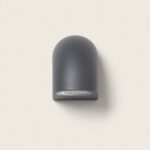 Applique murale extérieure anthracite, forme arrondie, fixation murale, éclairage directionnel vers le bas