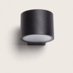 Applique murale extérieure cylindrique en aluminium noir mat éclairage LED 7W