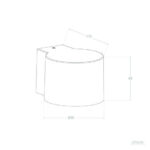 Applique murale cylindrique en aluminium pour extérieur, montage mural, design compact