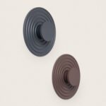 Applique murale ronde à anneaux concentriques, finition anthracite et rouille, montage mural extérieur