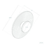 Applique murale ronde à anneaux concentriques et disque central, faible profondeur