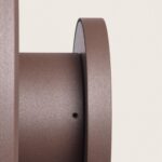 Applique murale extérieure rouille en aluminium, corps cylindrique et plaque de fixation ronde