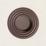 Applique murale extérieure ronde en aluminium couleur rouille, anneaux concentriques