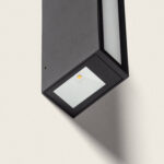 Applique murale extérieure noire en aluminium rectangulaire avec LED intégrée, montage mural