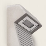 Applique murale extérieure en ciment gris texturé, LED encastrée rectangulaire, surface rainurée, pour montage mural