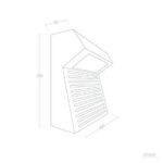 Applique murale extérieure LED 8W en ciment, forme angulaire avec ouverture frontale et aile inclinée