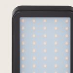 Applique murale extérieure LED rectangulaire aluminium noir, diffuseur opalescent avec points LED visibles