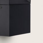 Applique murale en aluminium noir rectangulaire à finition mate pour extérieur