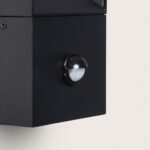 Applique murale extérieure noire rectangulaire avec détecteur de mouvement