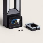 Applique murale extérieure noire en aluminium, double LED 2x5W, boîtier de câblage ouvert