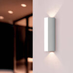 Applique murale blanche aluminium rectangulaire double face, éclairage LED orienté haut et bas