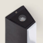 Applique murale extérieure en aluminium noir, forme triangulaire, LED apparente