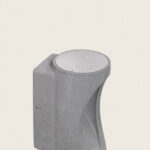 Applique murale extérieure gris ciment, finition texturée, tête ronde, fixation murale compacte