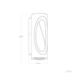 Applique murale extérieure cylindrique en ciment avec ouverture ovale et éclairage LED orienté vers le bas