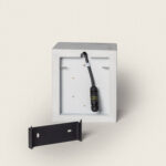 Applique murale extérieure en ciment carrée avec câble noir et support de fixation