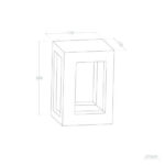 Applique murale extérieure rectangulaire en ciment avec ouverture centrale pour fixation murale