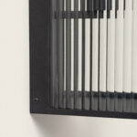 Applique murale extérieure en métal noir avec verre cannelé rectangulaire