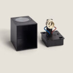 Applique murale extérieure noire rectangulaire avec support électrique et douille apparente