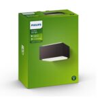 Applique murale extérieure rectangulaire anthracite, diffusion lumineuse vers le bas