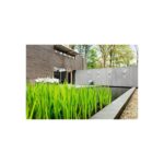 Applique murale extérieure double éclairage cylindrique gris montée sur mur en béton