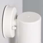 Applique murale extérieure cylindrique blanche satinée avec platine ronde