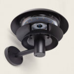 Applique murale solaire gris anthracite aluminium, anneaux superposés, LED, montage mural