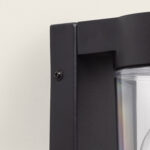 Applique murale extérieure noire en aluminium avec diffuseur cylindrique en verre