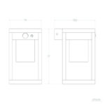 Applique murale extérieure rectangulaire avec détecteur de mouvement circulaire