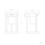 Applique murale extérieure rectangulaire en aluminium avec panneau solaire supérieur et détecteur de mouvement