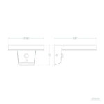 Applique murale solaire LED avec détecteur de mouvement, profil rectangulaire plat pour fixation murale