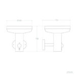 Applique murale solaire disque LED plat avec bras vertical et platine de fixation intégrant détecteur de mouvement