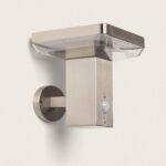 Applique murale extérieure solaire en aluminium brossé à tête carrée avec détecteur de mouvement