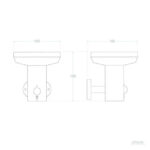 Applique murale tête ronde, corps cylindrique, capteur frontal apparent, fixation murale