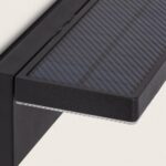 Applique murale solaire noire en aluminium avec panneau solaire supérieur et bande LED diffuseur