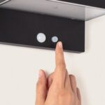 Applique murale extérieure noire rectangulaire avec détecteur de mouvement et capteur lumineux