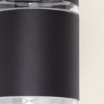 Applique murale extérieure cylindrique aluminium anthracite avec diffuseur transparent