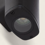 Applique murale extérieure cylindrique noire en aluminium, finition mate, projecteur directionnel vers le bas