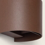 Applique murale ronde rouille, aluminium, finition texturée, ouverture haut et bas