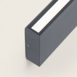 Applique murale rectangulaire aluminium anthracite bande LED linéaire