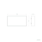 Applique murale rectangulaire, dimensions 175×91×32 mm, profil fin