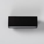 Applique murale LED rectangulaire noire en aluminium, éclairage double face