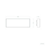 Applique murale rectangulaire 260×78×38 mm, profil mince, montage mural en saillie
