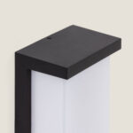 Applique murale LED noire en aluminium avec diffuseur rectangulaire blanc